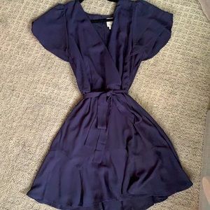 Francesca’s violet dress with tied waist